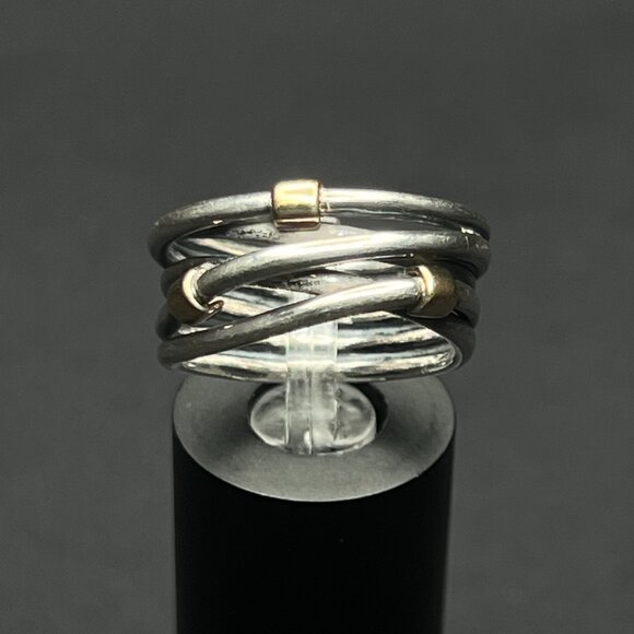 Pandora Two-Tone Rope Ring - Picture 1 of 5